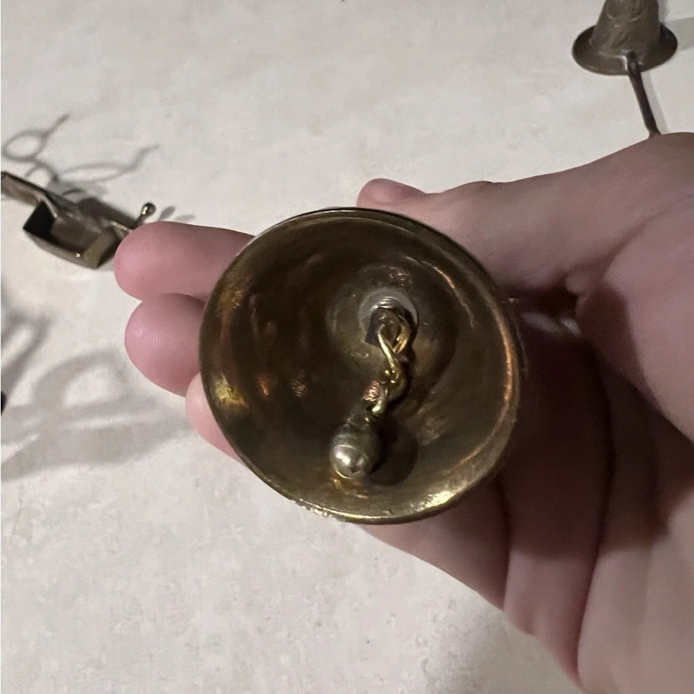 Vintage Brass Bundle: 2 Candle Snuffers, Bell, Postage Scale W/Stamp Roll Holder - Picture 4 of 14